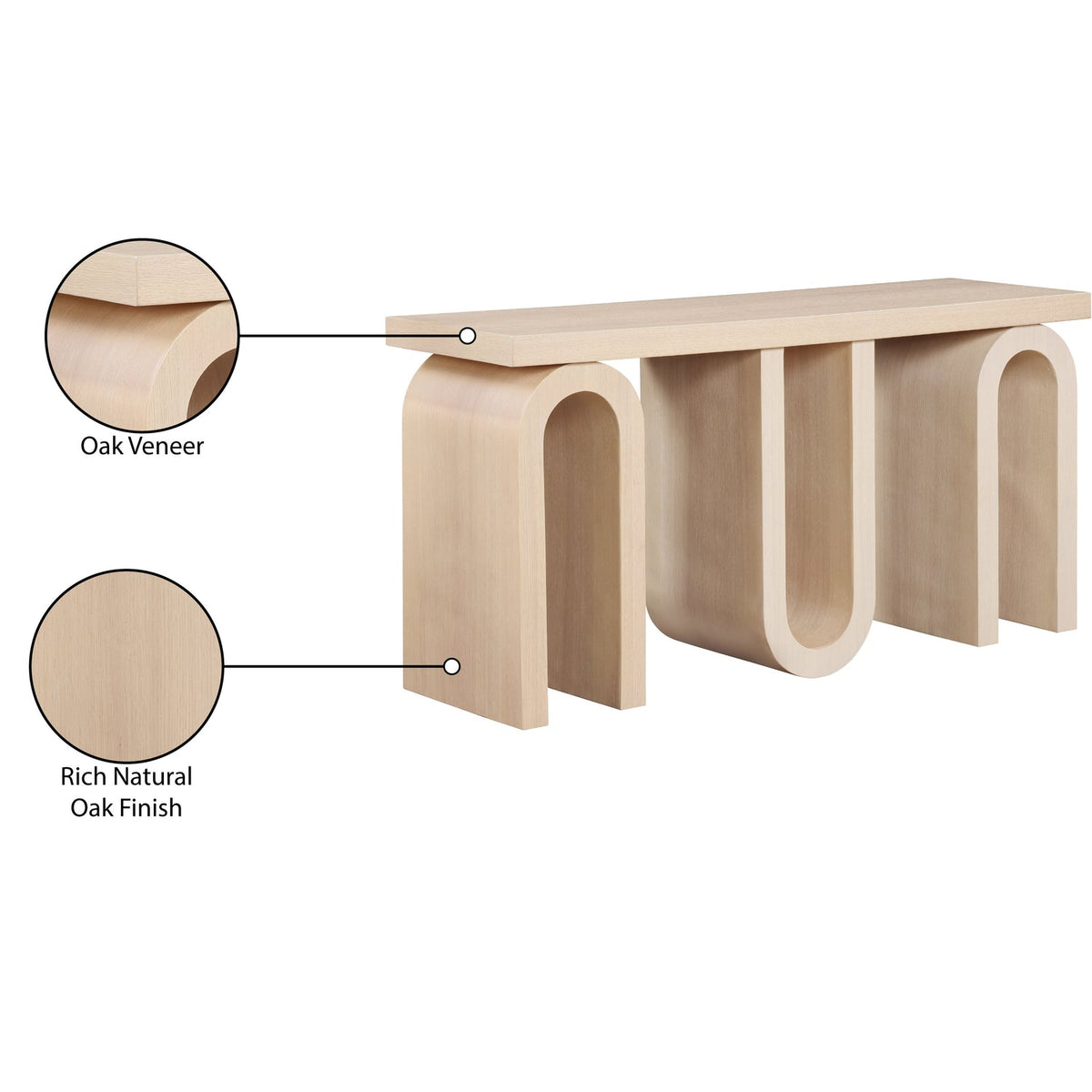 Westbourne Natural Oak Veneer Console Table