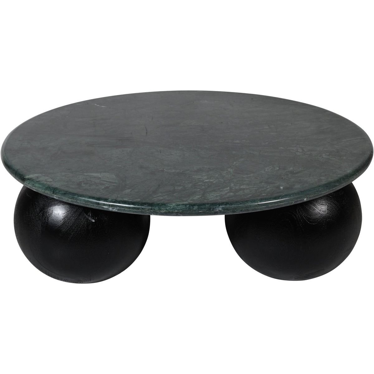 Treviso Green Genuine Marble Top And Mango Wood Base Coffee Table