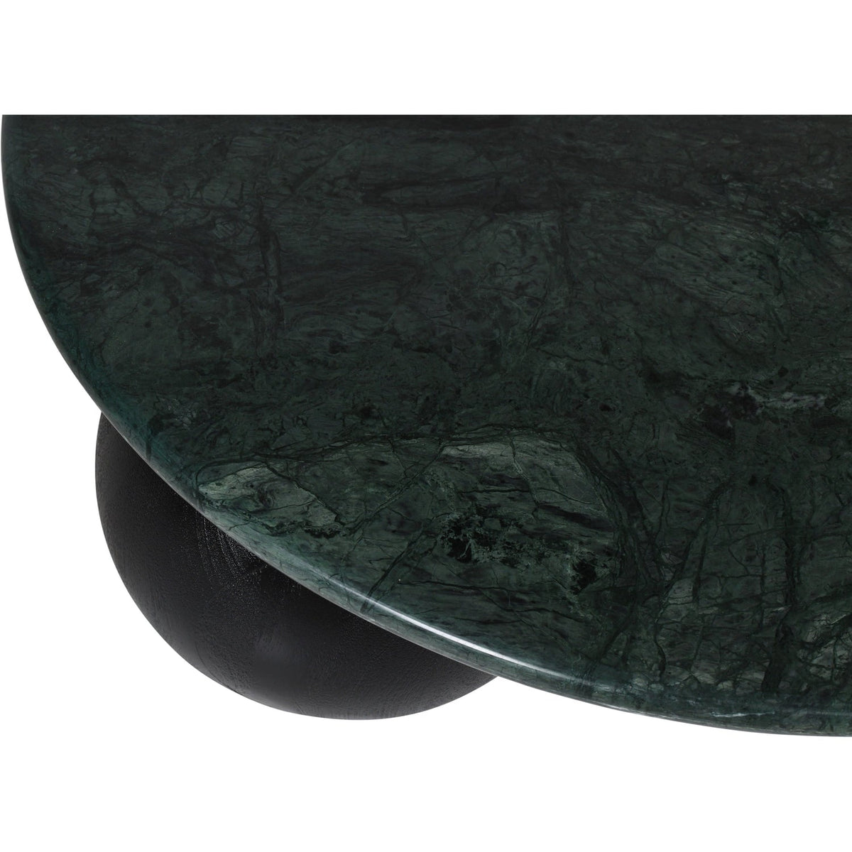 Treviso Green Genuine Marble Top And Mango Wood Base Coffee Table