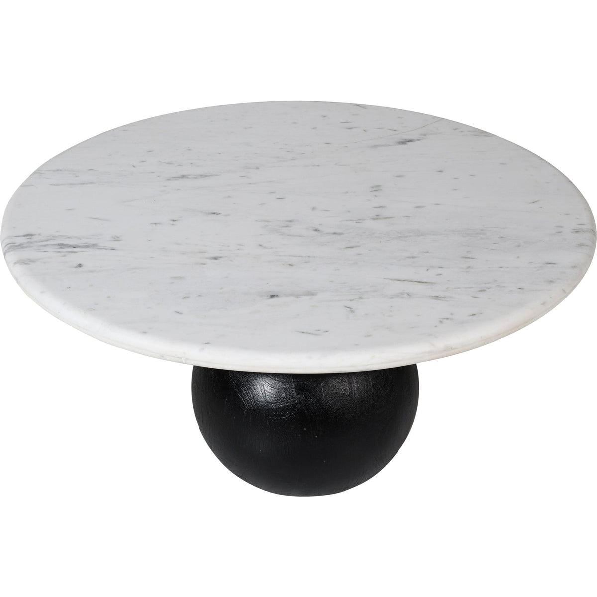Treviso White Genuine Marble Top And Mango Wood Base Coffee Table