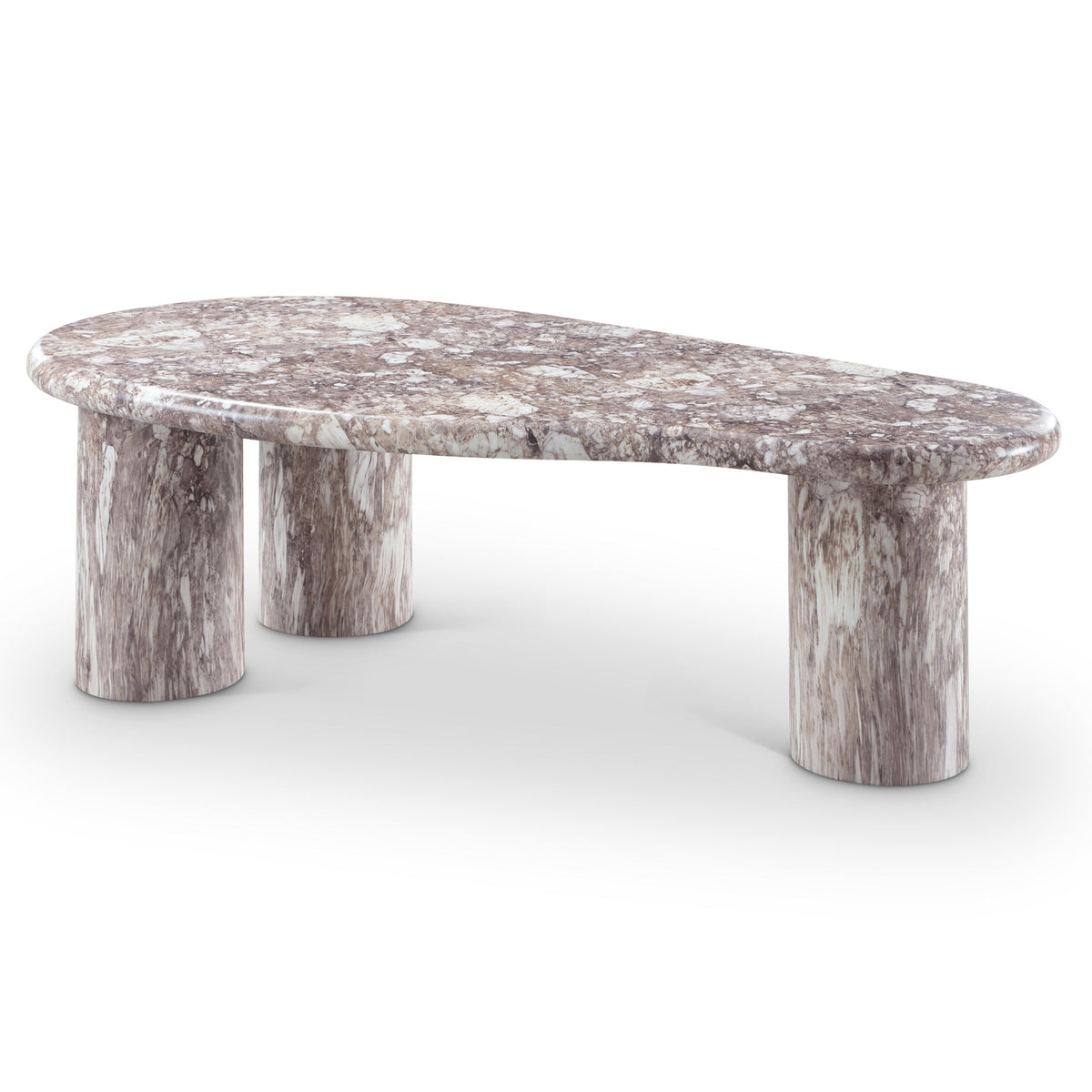 Sassari Brown Marble Finish Concrete Indoor / Outdoor Coffee Table in brown marble finish, primary view