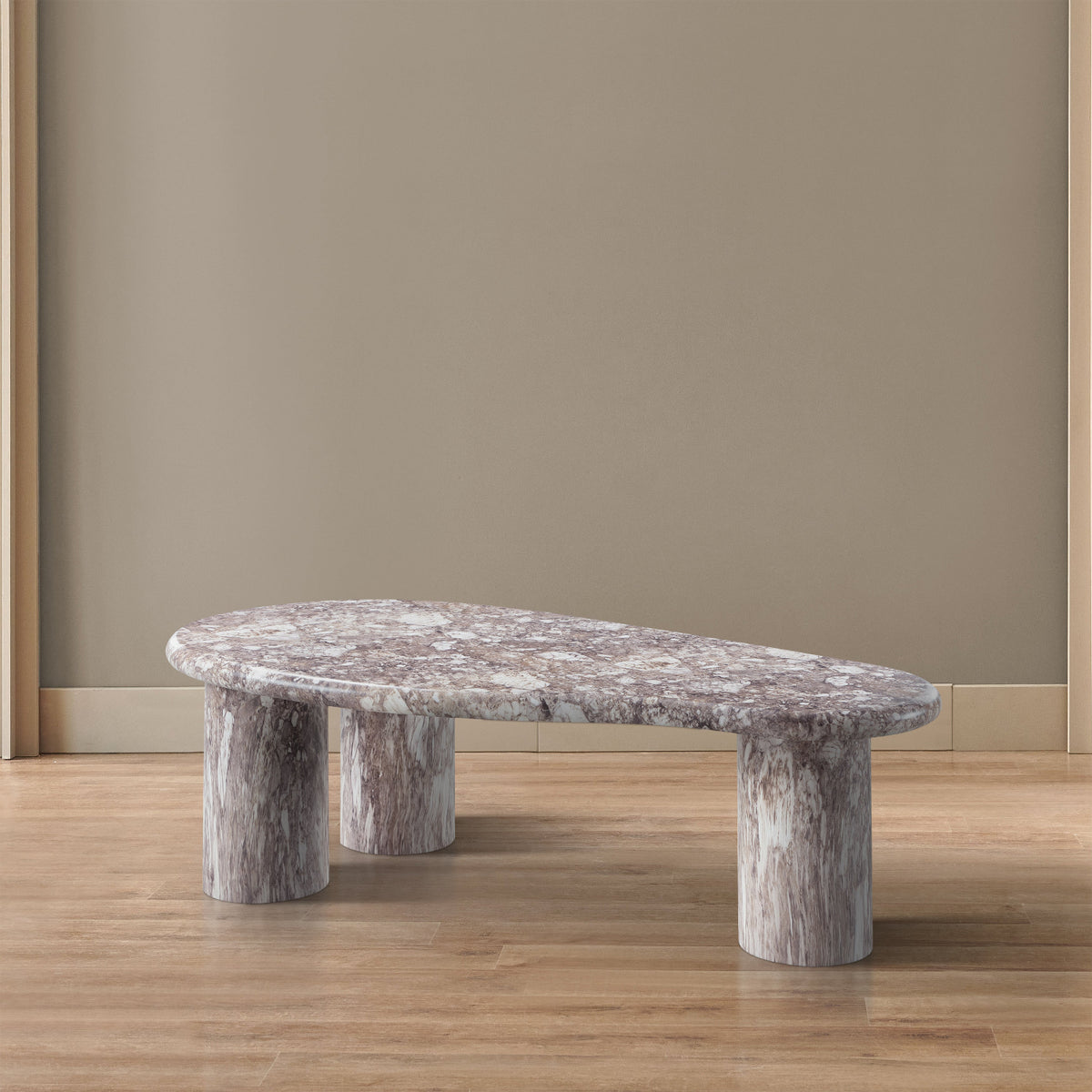 Sassari Brown Marble Finish Concrete Indoor/Outdoor Coffee Table