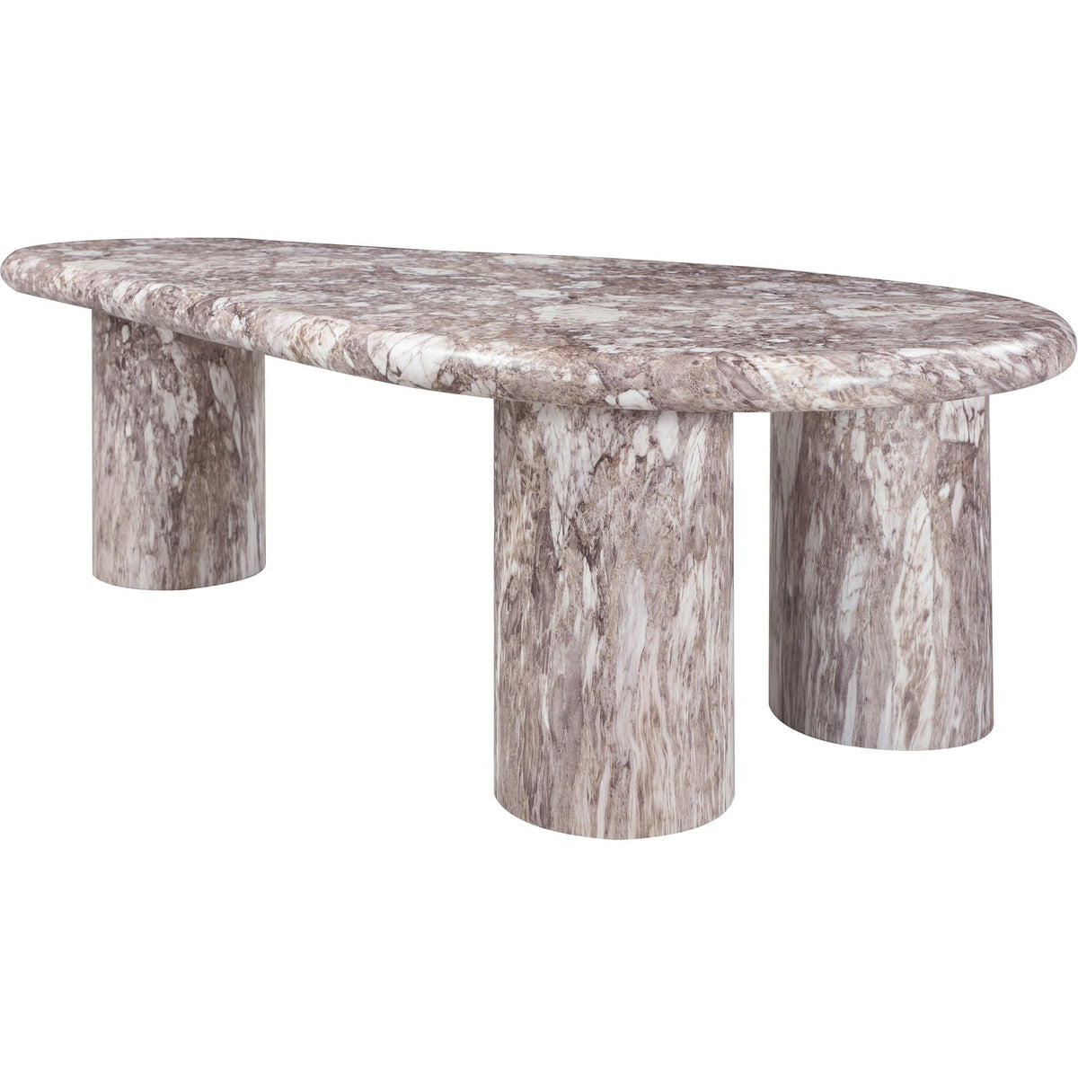 Sassari Brown Marble Finish Concrete Indoor/Outdoor Coffee Table