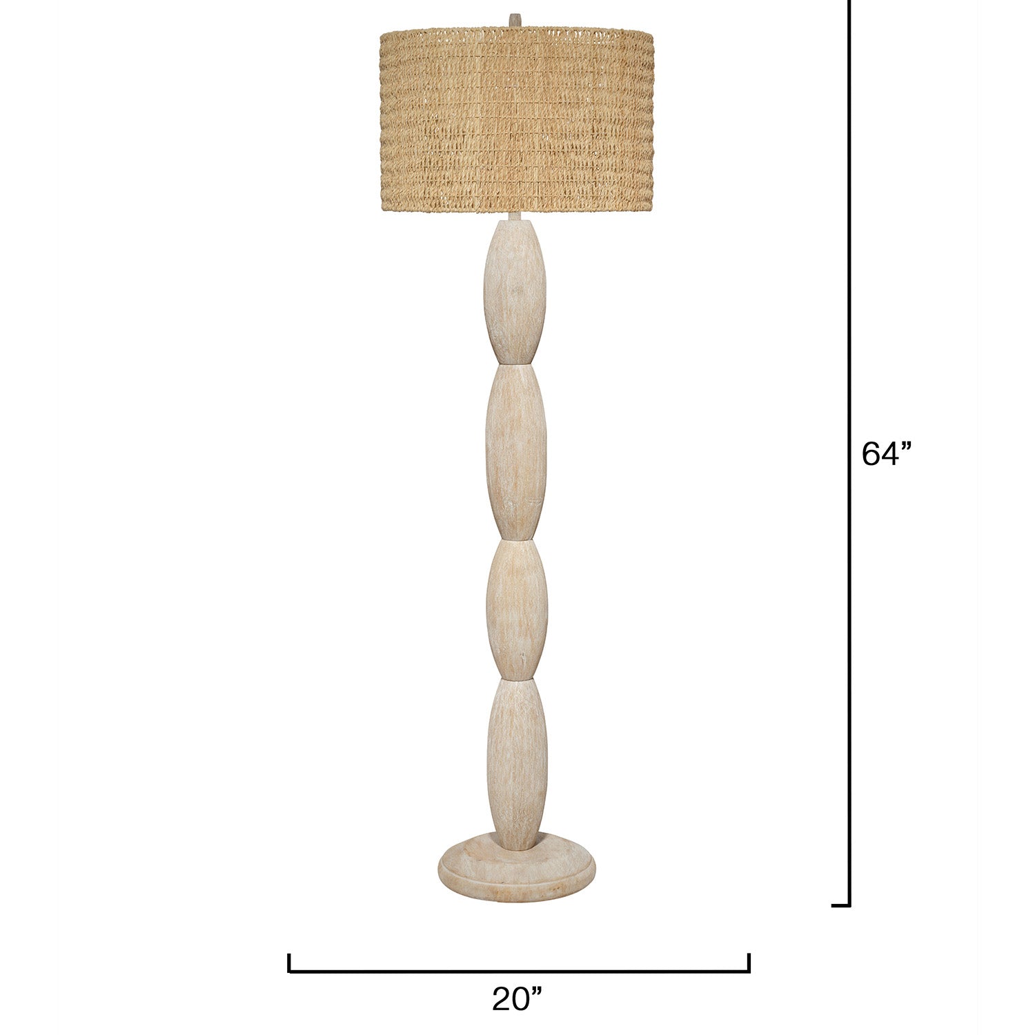 Jamie Young Almond White Washed Floor Lamp