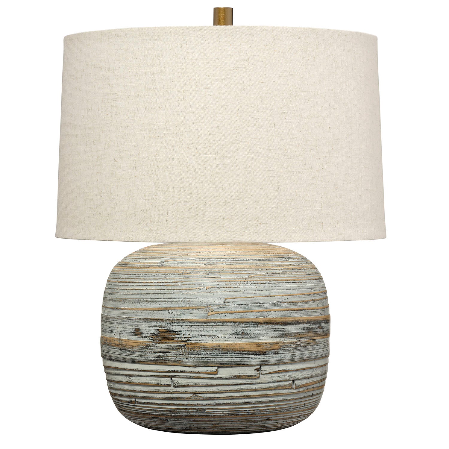 Jamie Young Cocoon White White Washed Bamboo Table Lamp