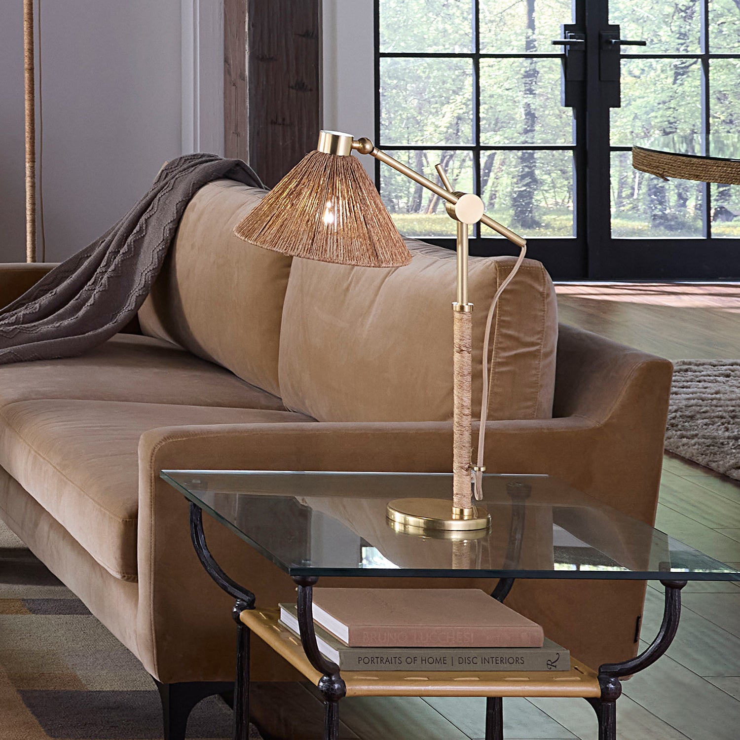 Jamie Young Fitzgerald Natural Abaca Rope Table Lamp