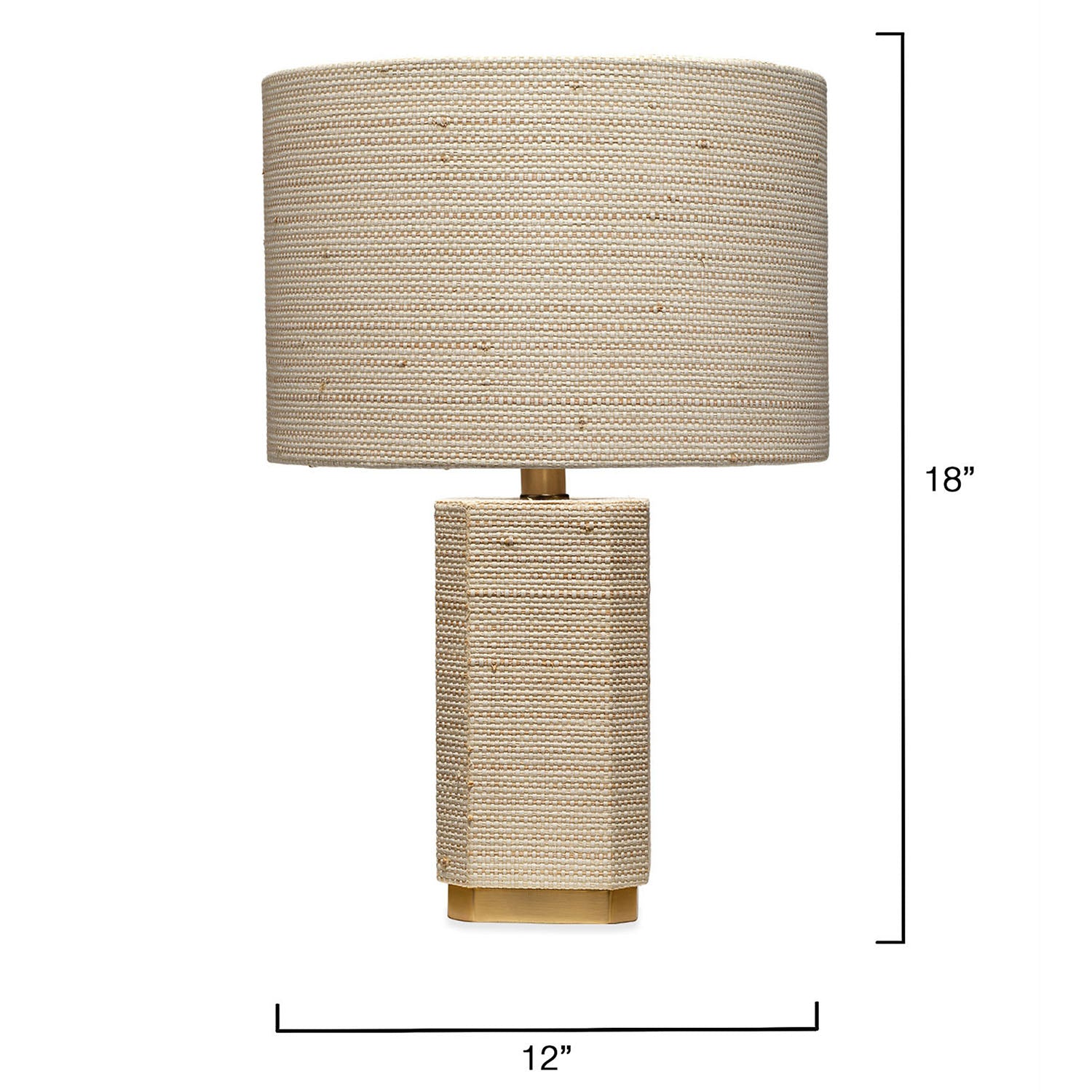 JY Haisley Table Lamp in bleached raffia, styled in a room
