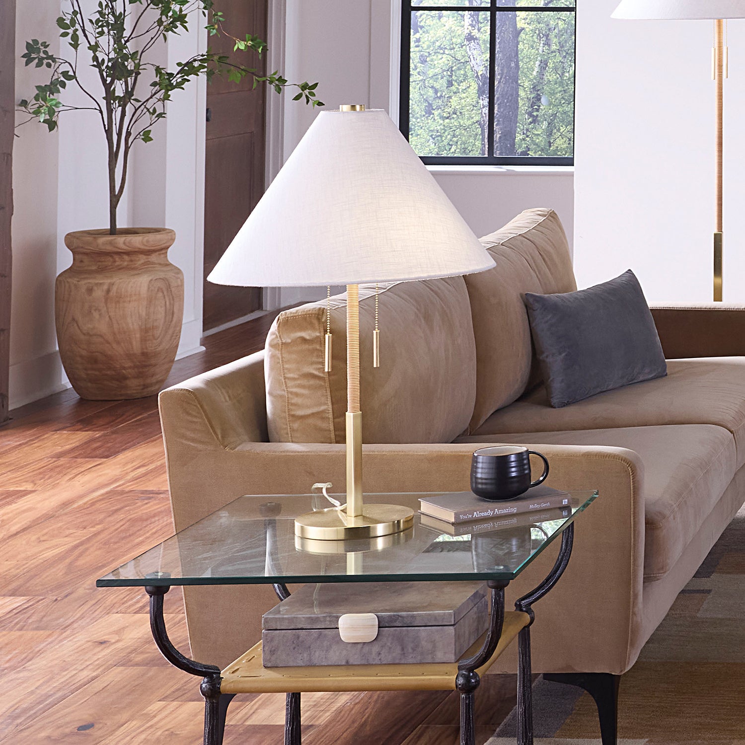 Jamie Young Harrison Natural Rattan Table Lamp