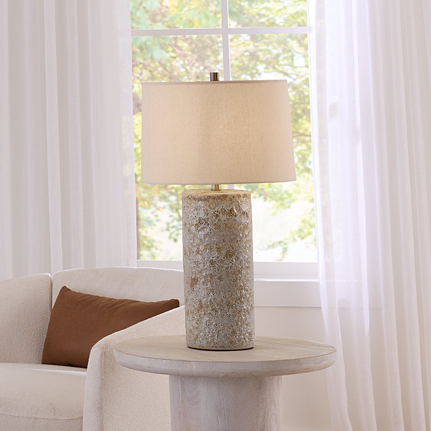 Jamie Young Lava Volcanic Cream Table Lamp
