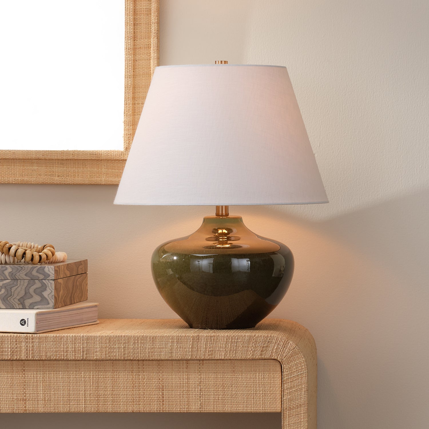 Jamie Young Monroe Olive Green Table Lamp