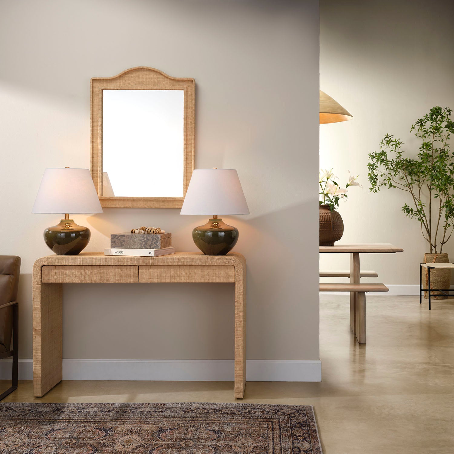 Jamie Young Monroe Olive Green Table Lamp