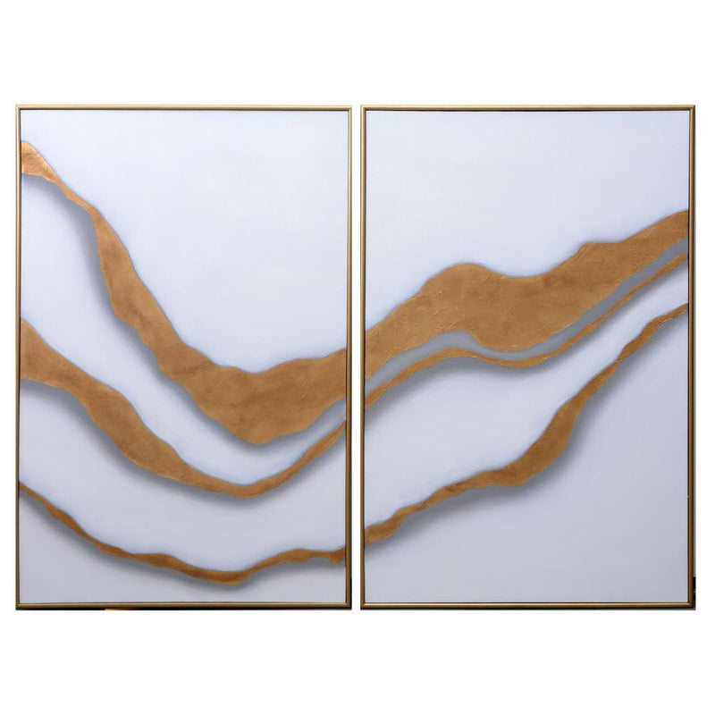 Sunpan Gold Abyss Framed Canvas Art Set Of 2