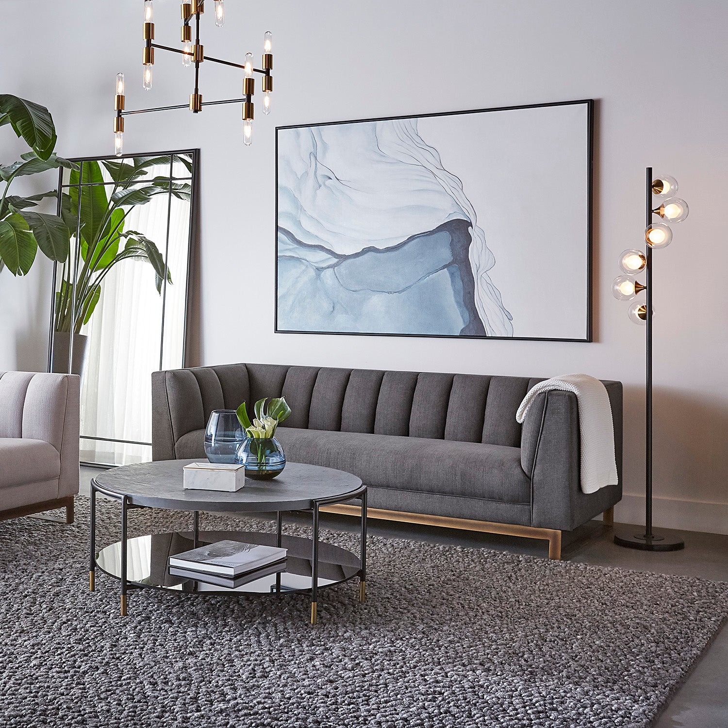 Sunpan Glacial Rock Framed Canvas Art