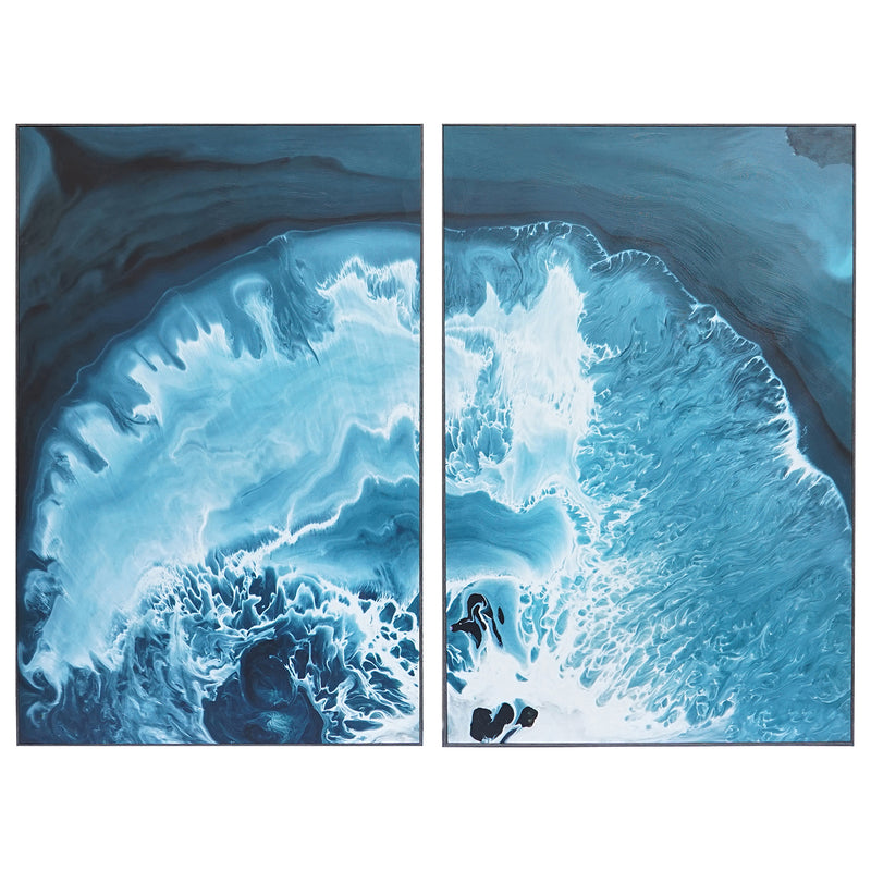 Sunpan Aquamarine Framed Canvas Set Of 2