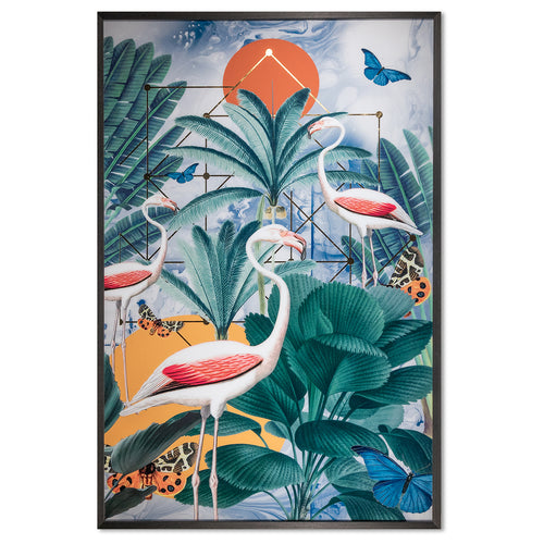 Sunpan Three Flamingos Framed Art - Final Sale