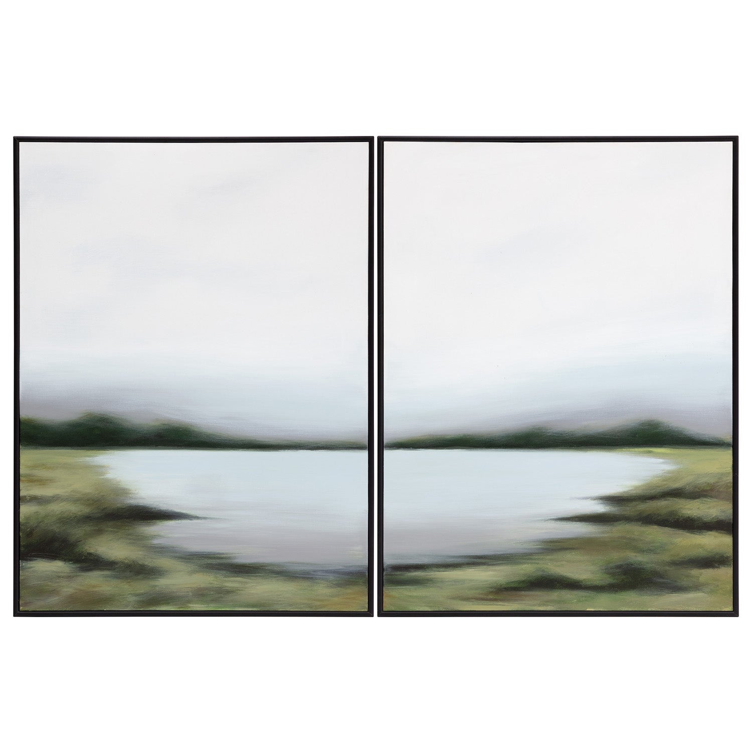 Sunpan Lakeside Views Framed Canvas Art Set Of 2