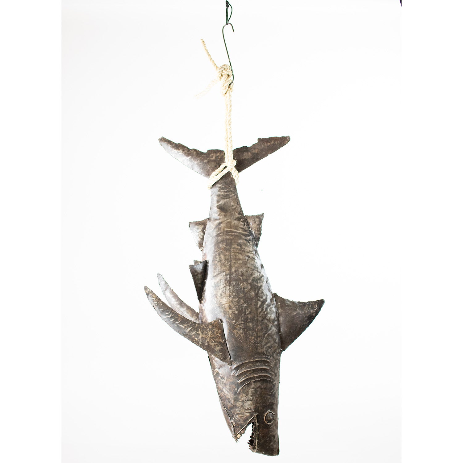 Hand Hammered Shark Metal Art