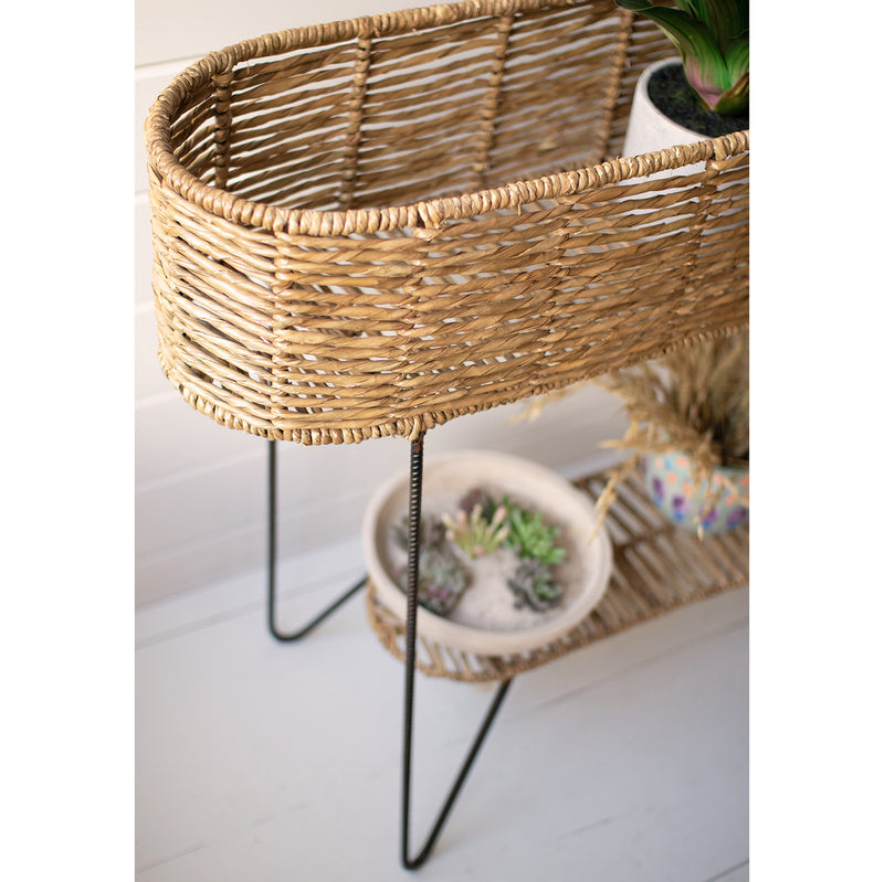 Seagrass Oval Plant Stand