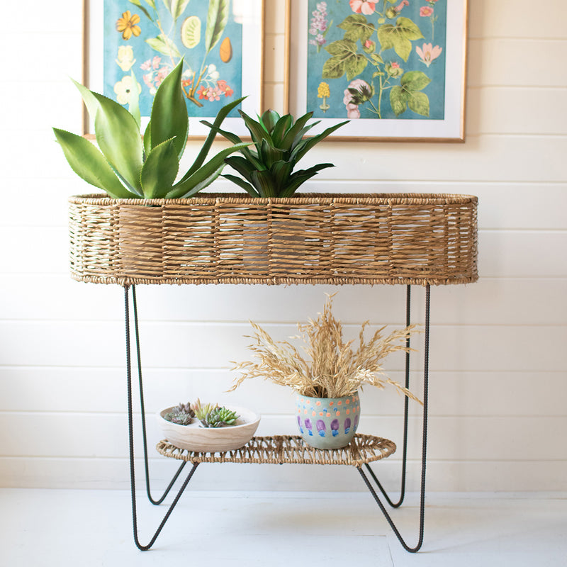 Seagrass Oval Plant Stand