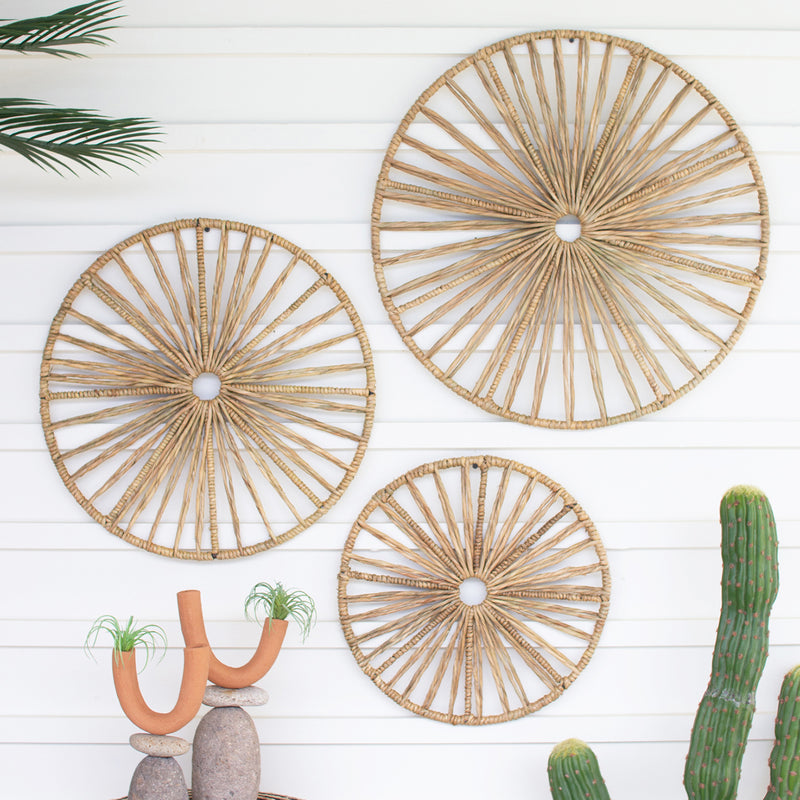 Spoked Seagrass Wall Accent Set of 3