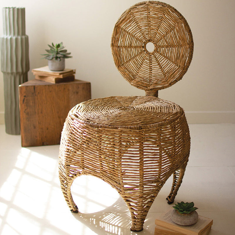 Seagrass and Iron Woven Statement Chair