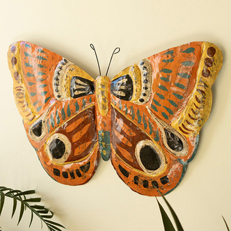 Butterfly Painted Metal Wall Art