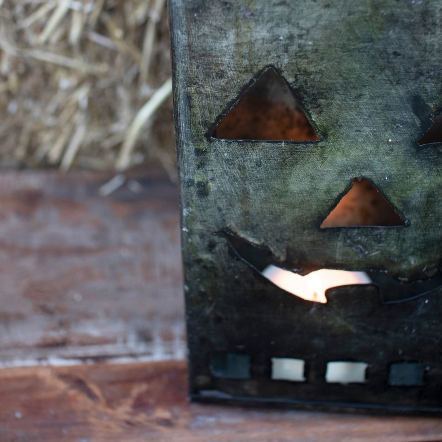 Tin Bag Jack-O-Lantern Luminary Set of 6