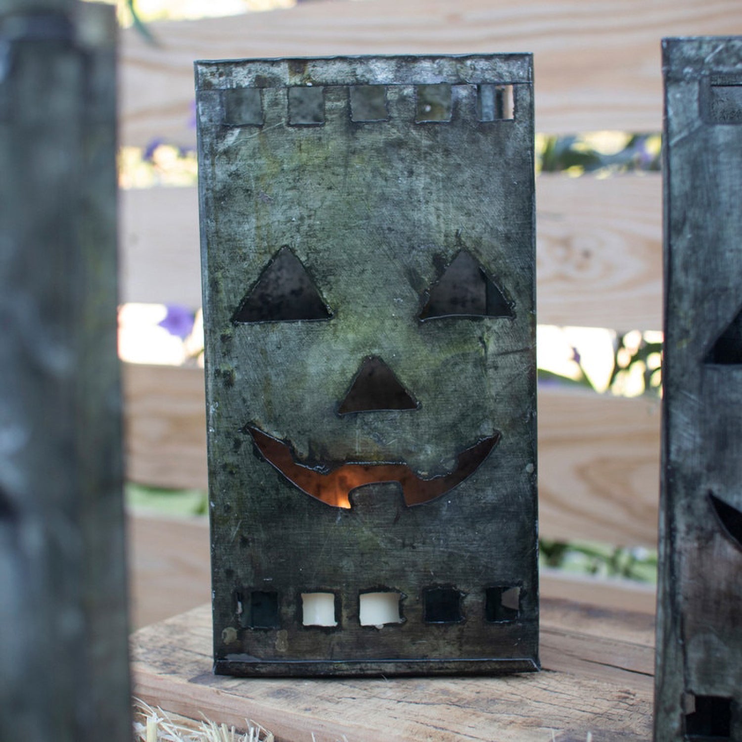 Tin Bag Jack-O-Lantern Luminary Set of 6