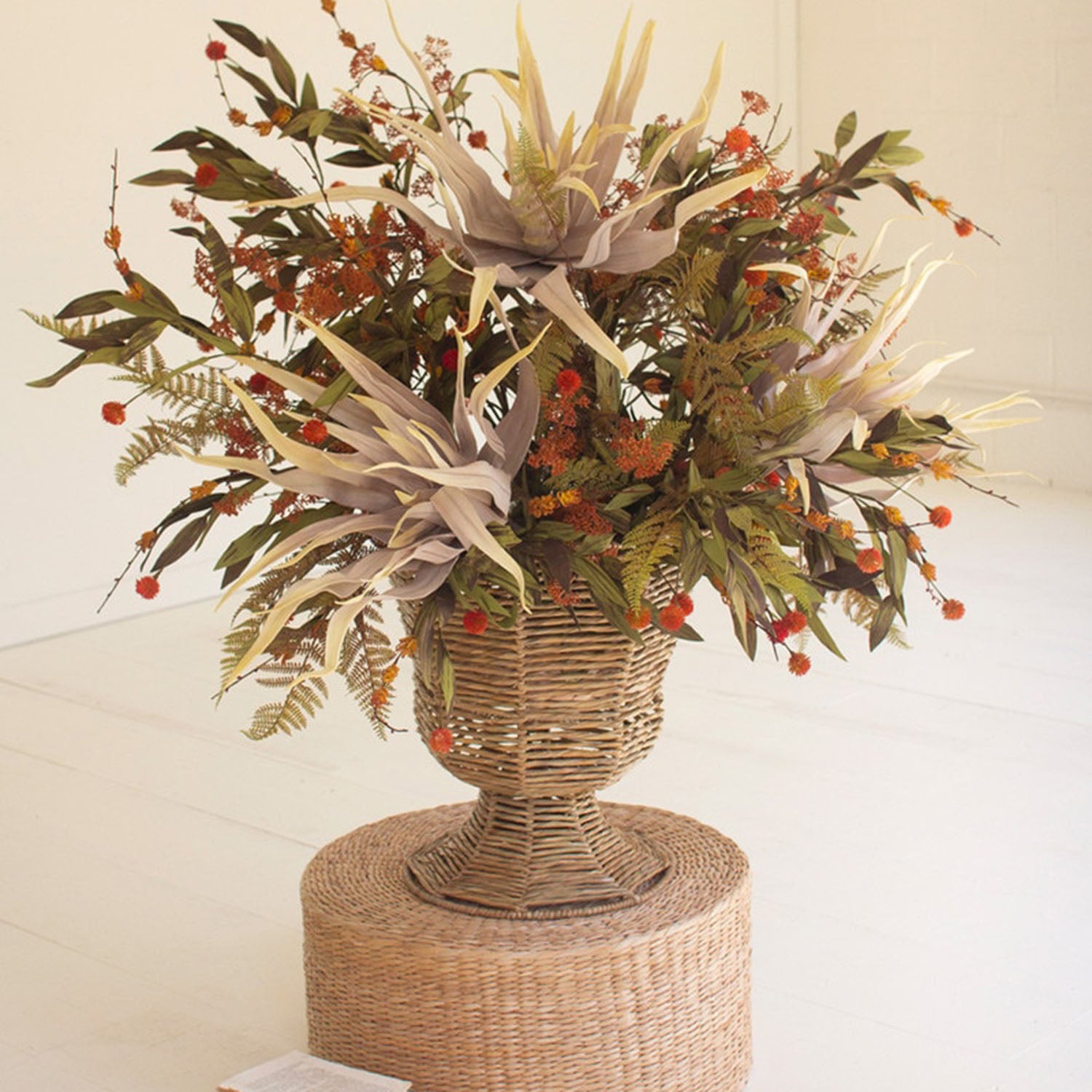 Iron and Seagrass Urn