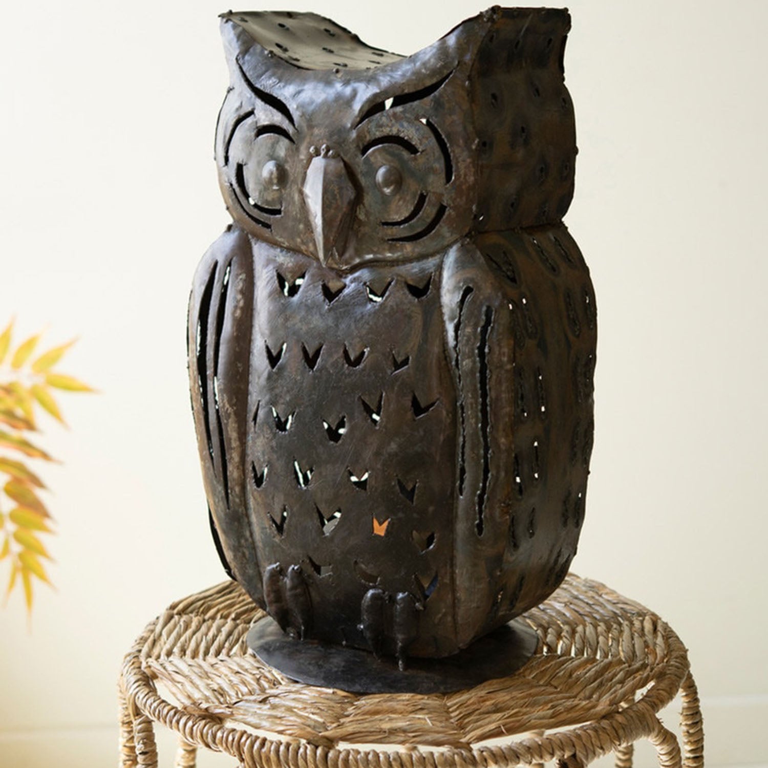 Rustic Owl Luminary