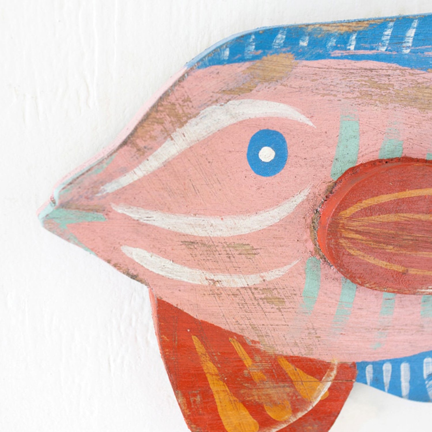 Colorful Wood Fish Wall Art Set of 2