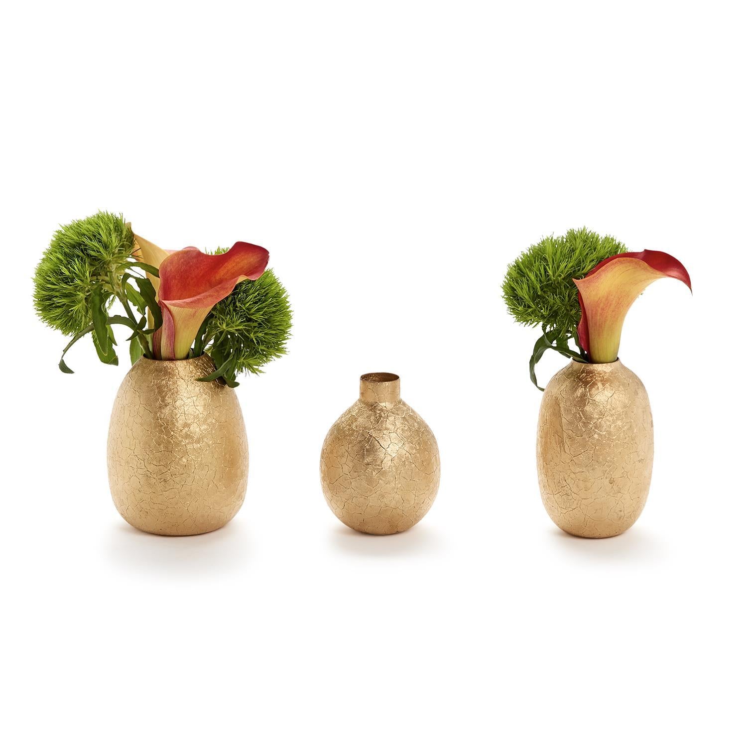 Golden Texture Vase Set of 3