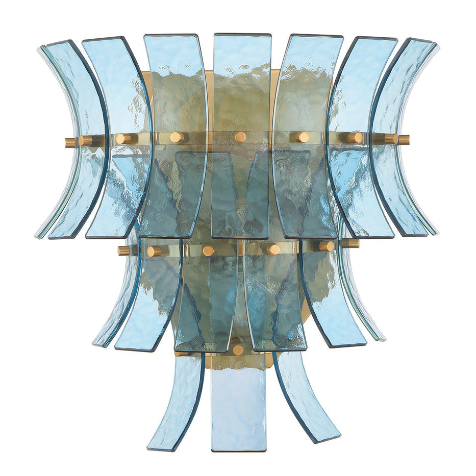 Crystorama Abigail 3 Light Aged Brass Sconce