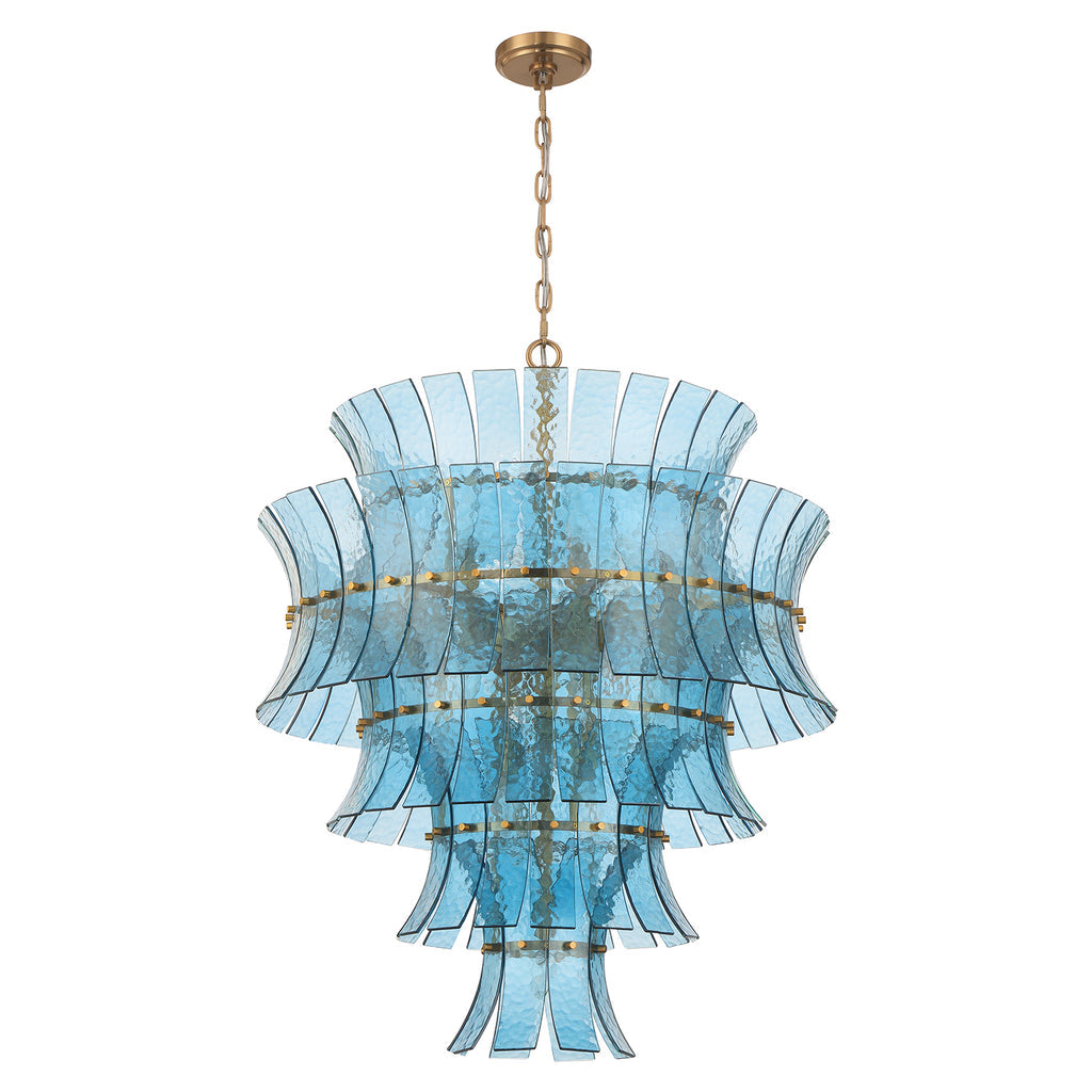 Crystorama Abigail 21 Light Aged Brass Chandelier