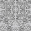 Mitchell Black Silver Flora Wallpaper