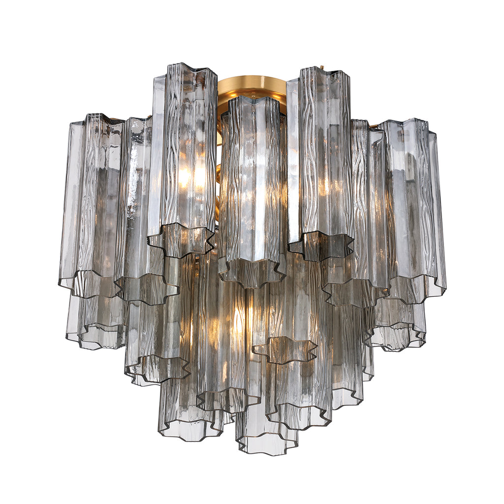 Crystorama Addis 4 Light Aged Brass Semi Flush Mount