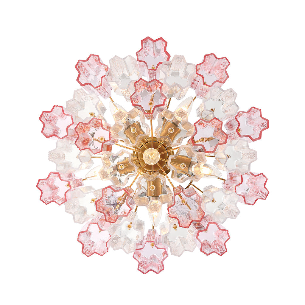 Crystorama Addis 4 Light Aged Brass/Spring Semi Flush Mount