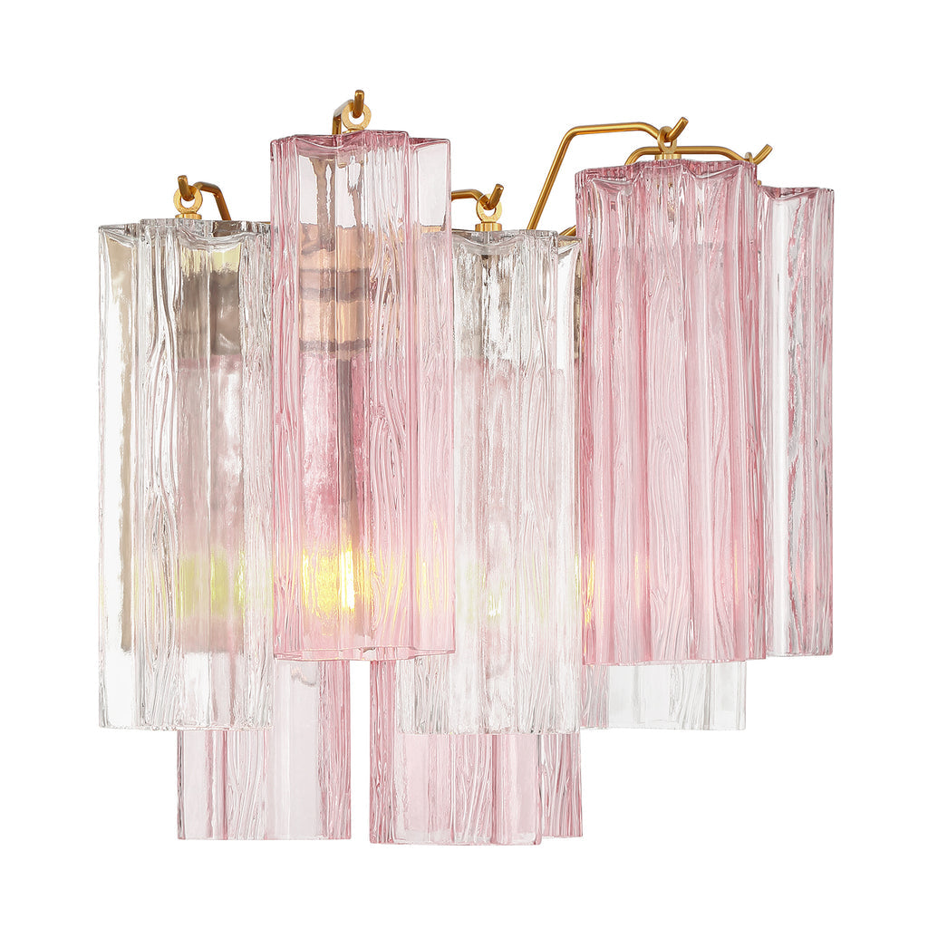 Crystorama Addis 2 Light Aged Brass Sconce