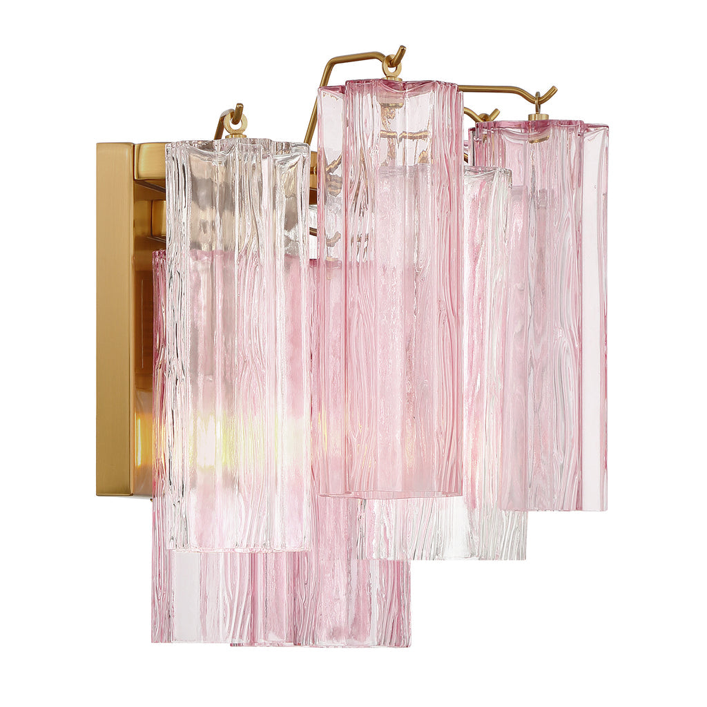 Crystorama Addis 2 Light Aged Brass Sconce