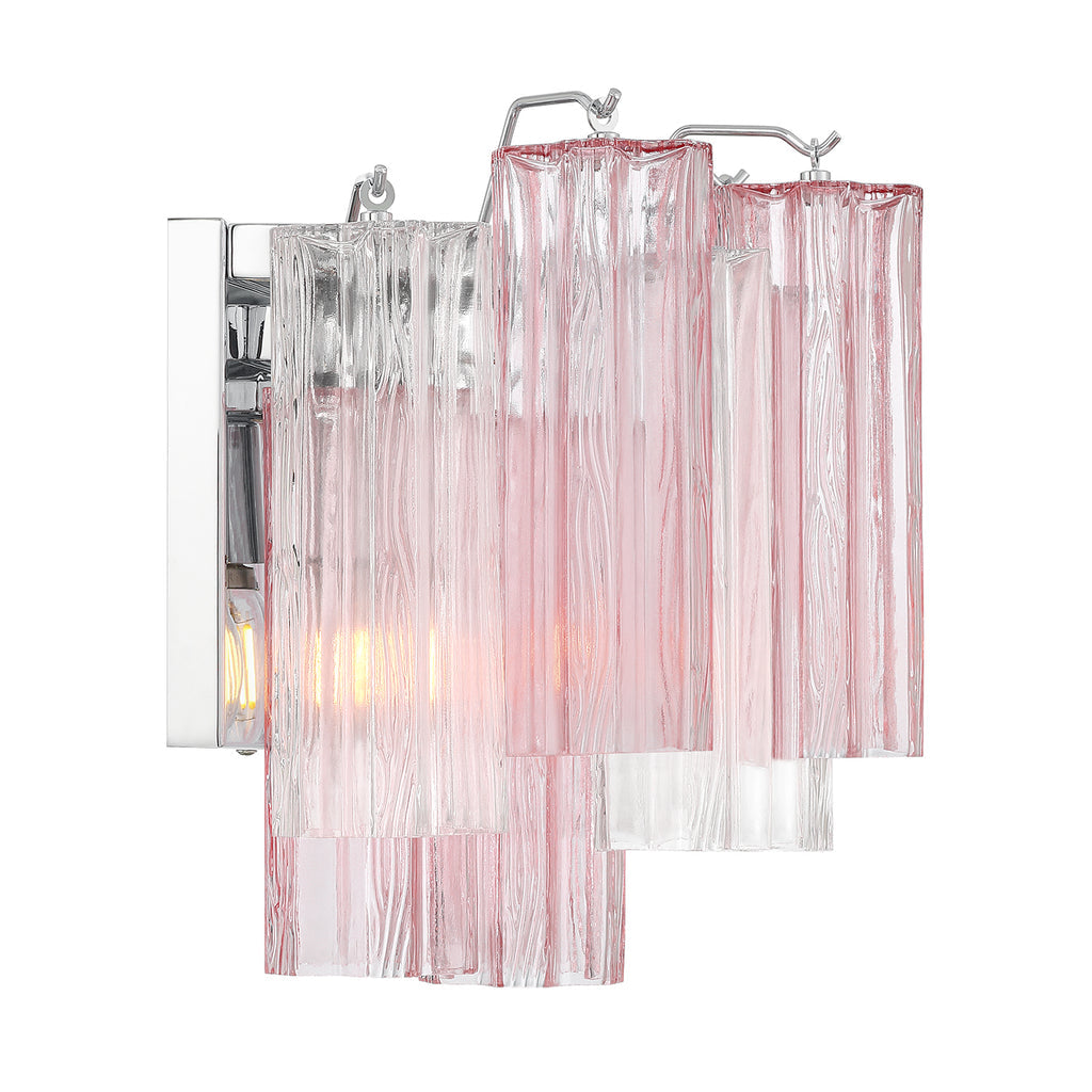 Crystorama Addis 2 Light Polished Chrome Sconce