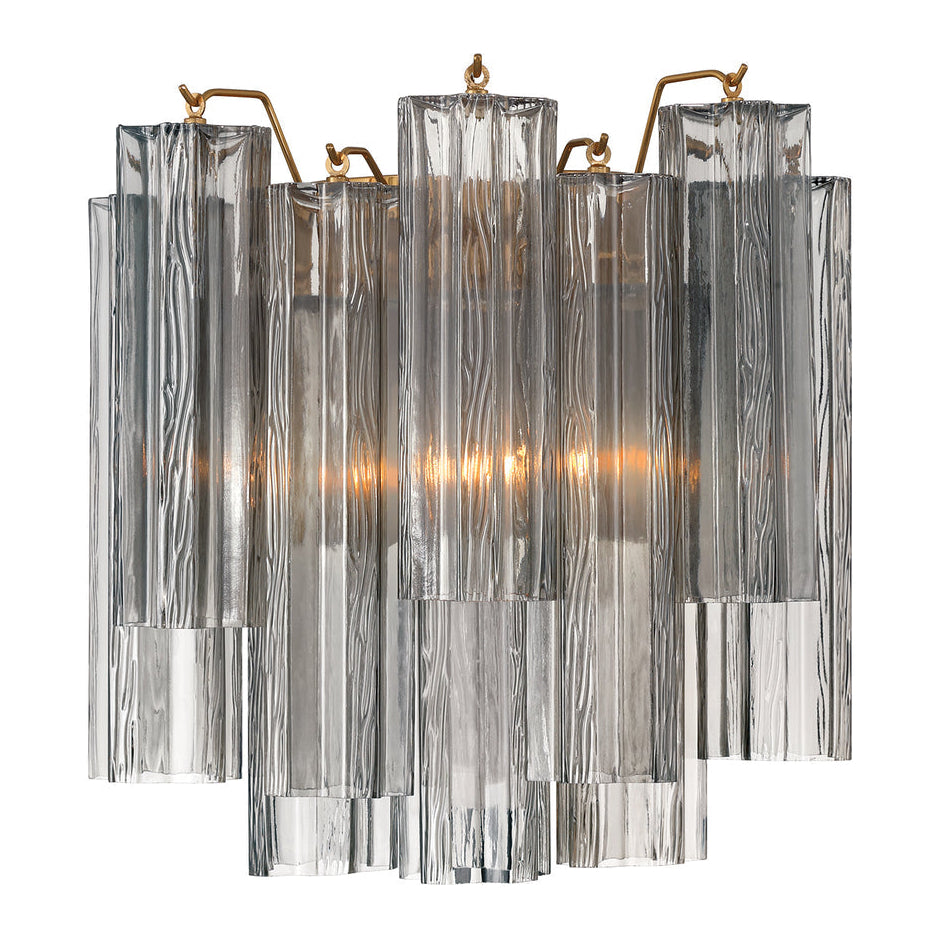 Crystorama Addis 2 Light Aged Brass Sconce