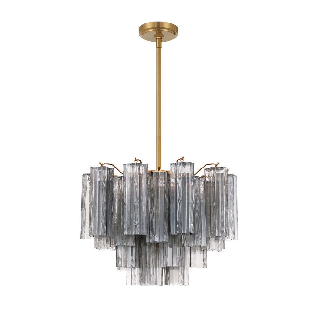 Crystorama Addis 6 Light Aged Brass Chandelier