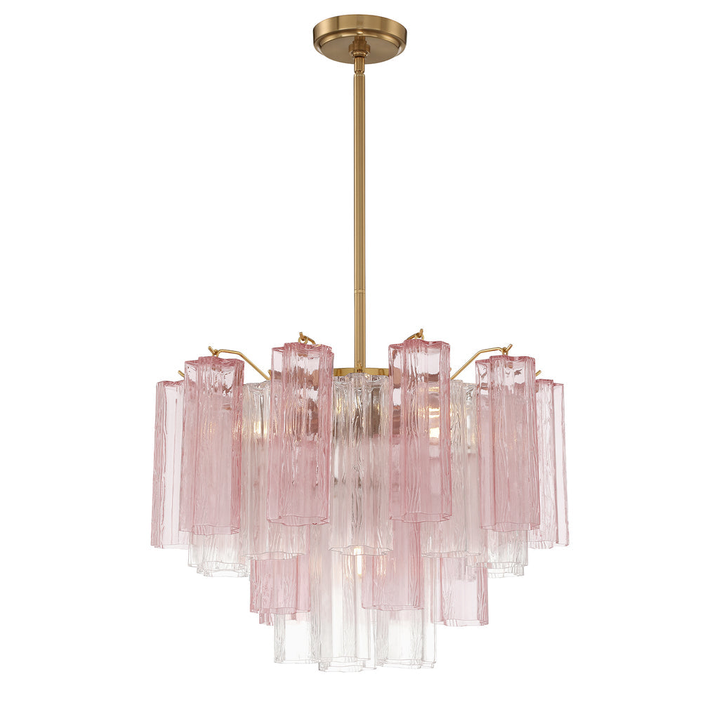 Crystorama Addis 6 Light Aged Brass Chandelier