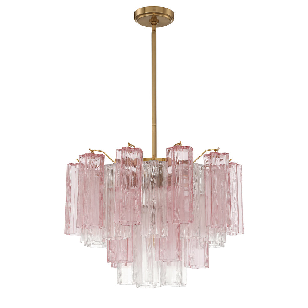 Crystorama Addis 6 Light Aged Brass Chandelier