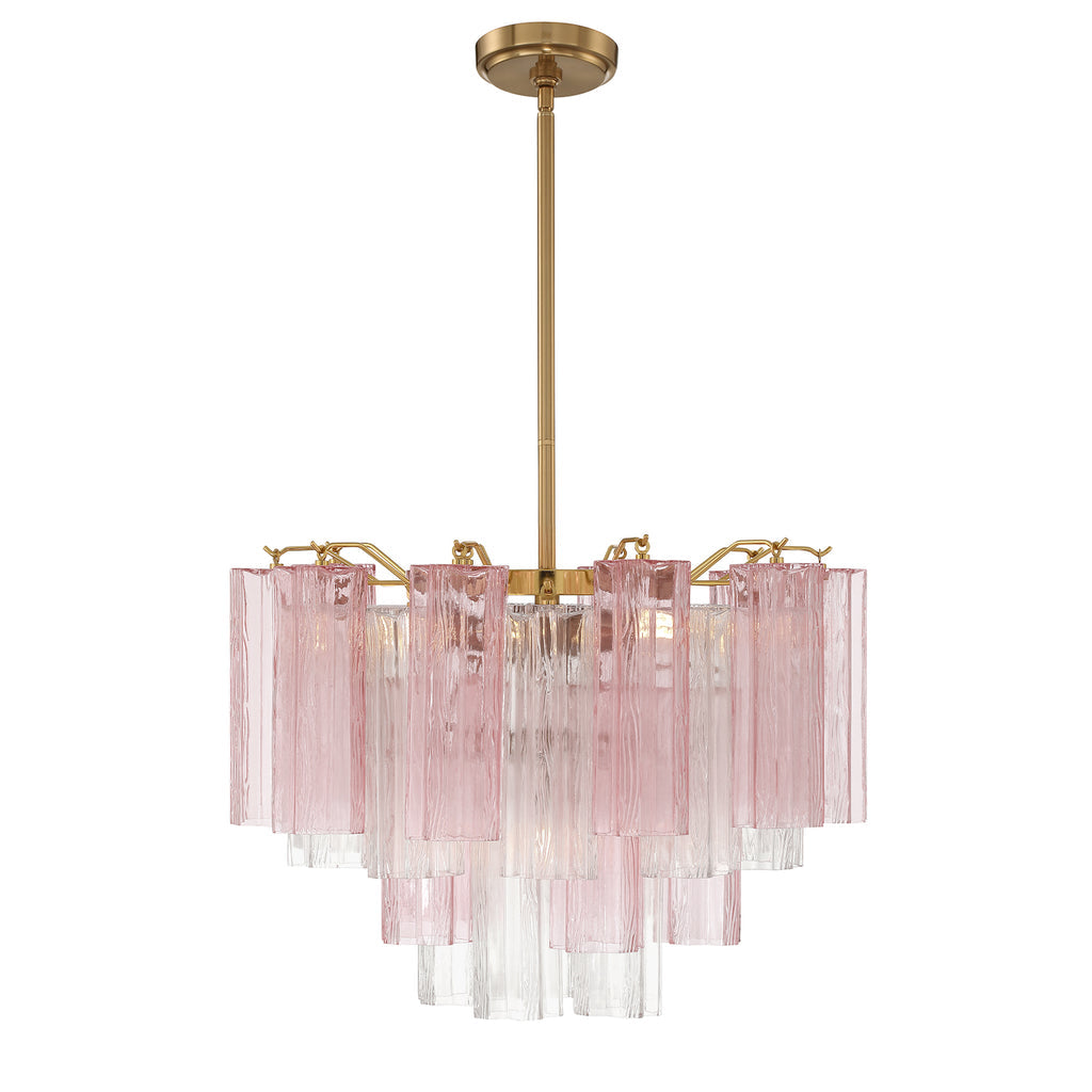 Crystorama Addis 6 Light Aged Brass Chandelier