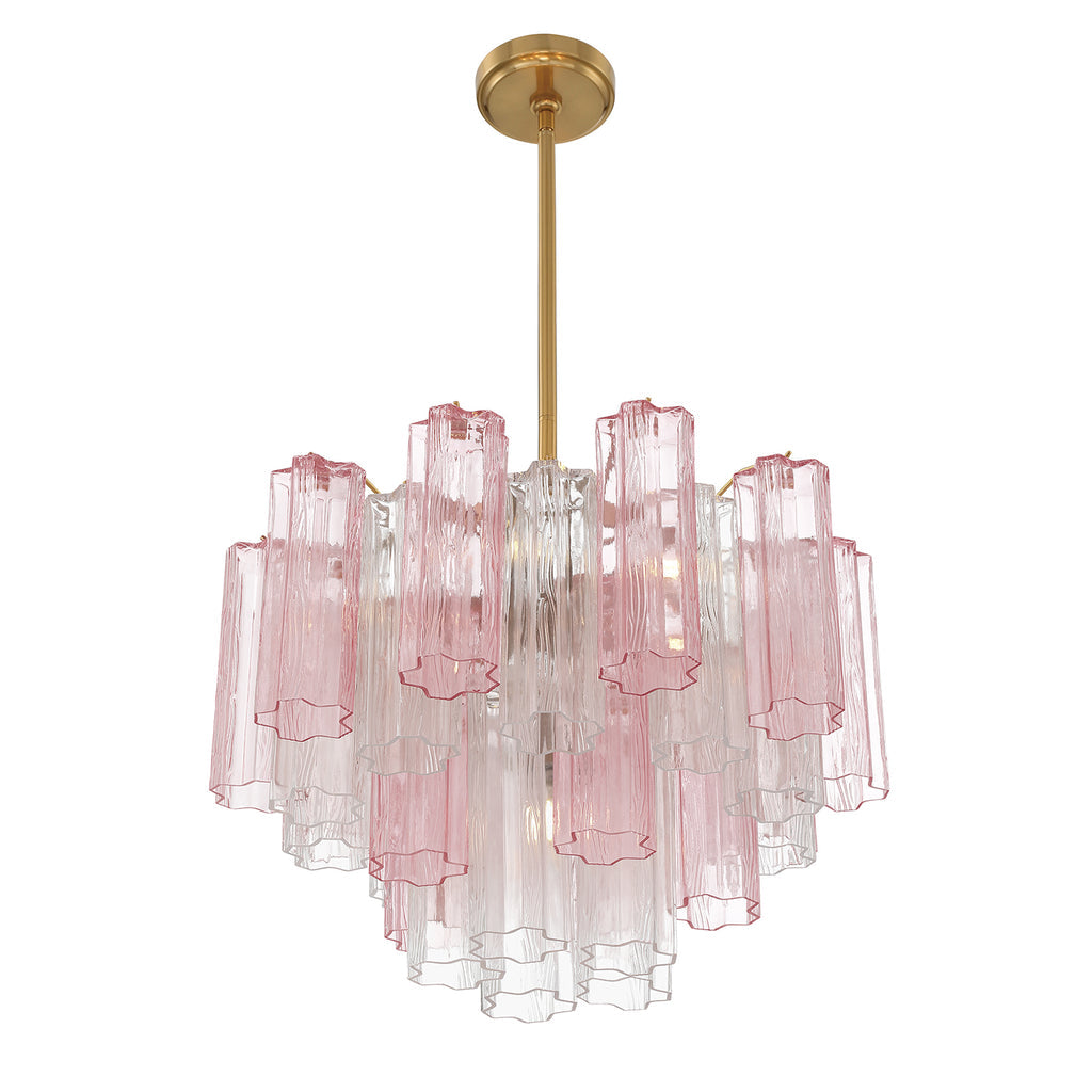 Crystorama Addis 6 Light Aged Brass Chandelier