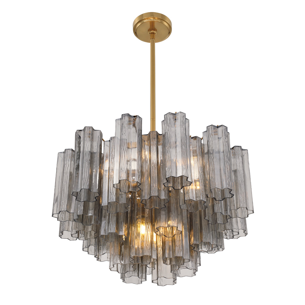 Crystorama Addis 9 Light Aged Brass Chandelier