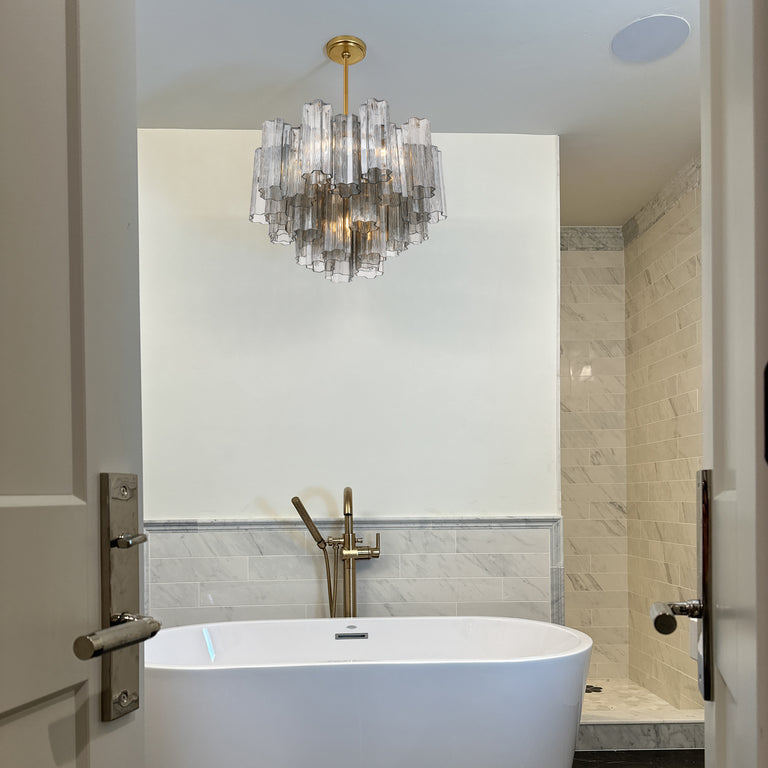 Crystorama Addis 9 Light Aged Brass Chandelier