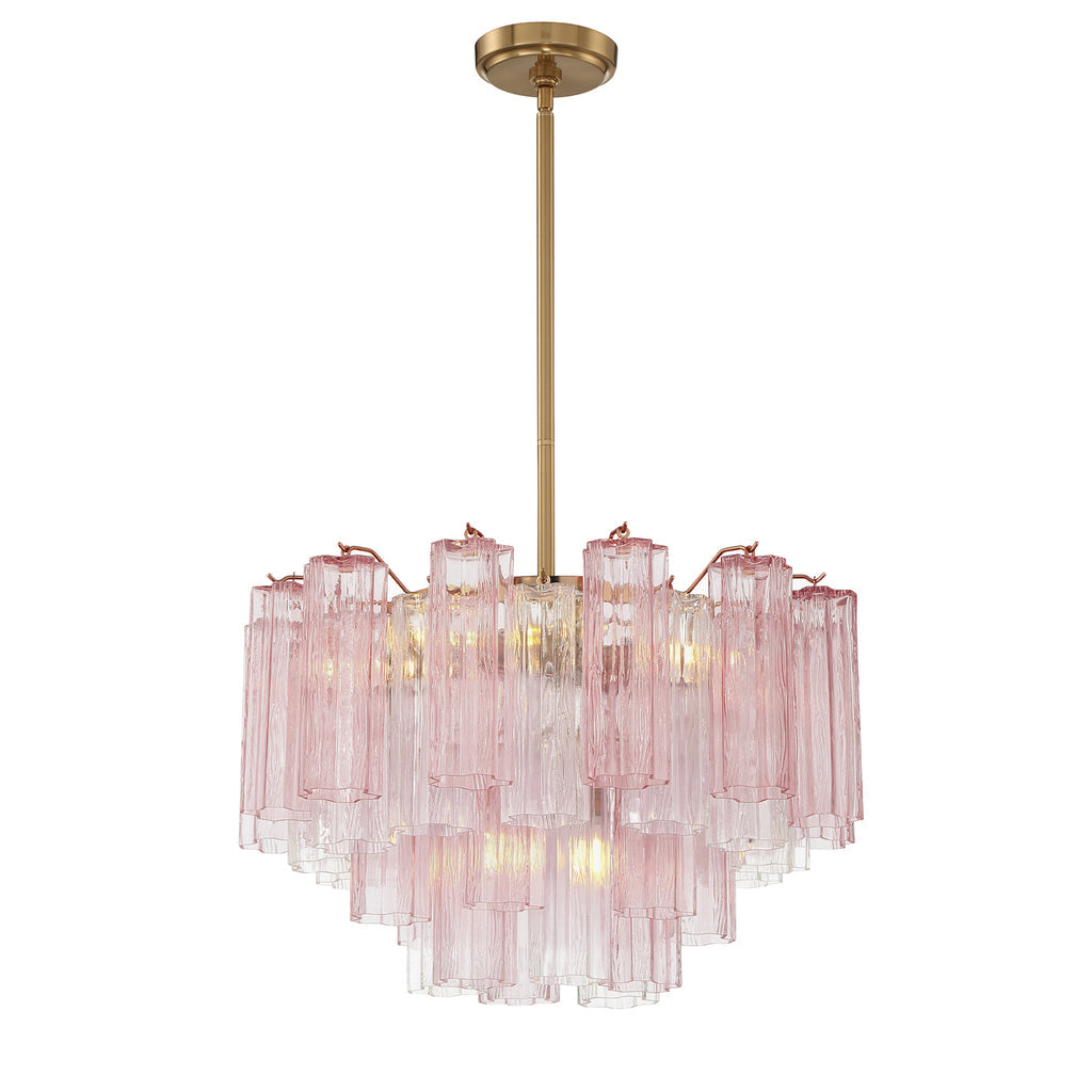 Crystorama Addis 9 Light Aged Brass Chandelier