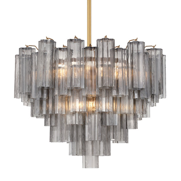 Crystorama Addis 12 Light Aged Brass Chandelier